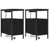 Image de Vidaxl cabinet de chevet avec tiroir 2 pcs chêne noir 30 x 48 x 61 cm