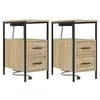 Image de Vidaxl cabinet de chevet 2 pcs chêne sonoma 30 x 48 x 61 cm