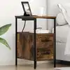 Image de Cabinet De Chevet Chêne Fumé 30 X 48 X 61 Cm Bois D'ingénierie Vidaxl