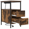 Image de Vidaxl cabinet de chevet avec tiroir 2 pcs chêne fumé 30 x 48 x 61 cm