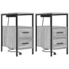 Image de Vidaxl cabinet de chevet avec tiroir 2 pcs gris sonoma 30 x 48 x 61 cm