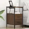 Image de Cabinet De Chevet Avec Tiroir 2 Pcs Chêne Brun 30 X 48 X 61 Cm Vidaxl