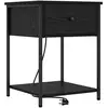 Image de Vidaxl cabinet de chevet chêne noir 42 x 41 x 56 cm bois d'ingénierie