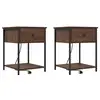 Image de Vidaxl cabinet de chevet avec tiroir 2 pcs chêne brun 42 x 41 x 56 cm