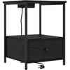 Image de Vidaxl cabinet de chevet chêne noir 42 x 41 x 56 cm bois d'ingénierie