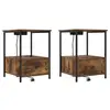 Image de Vidaxl cabinet de chevet avec tiroir 2 pcs chêne fumé 42 x 41 x 56 cm