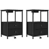 Image de Vidaxl cabinet de chevet avec tiroir 2 pcs chêne noir 40 x 31 x 60 cm