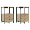 Image de Vidaxl cabinet de chevet 2 pcs chêne sonoma 40 x 31 x 60 cm