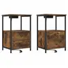 Image de Vidaxl cabinet de chevet avec tiroir 2 pcs chêne fumé 40 x 31 x 60 cm