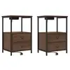 Image de Vidaxl cabinet de chevet avec tiroir 2 pcs chêne brun 40 x 31 x 60 cm