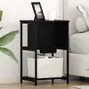 Image de Cabinet De Chevet Chêne Noir 38 X 31 X 61 Cm Bois D'ingénierie Vidaxl