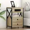 Image de Cabinet De Chevet Avec Tiroir Chêne Sonoma 40 X 31 X 60 Cm Vidaxl
