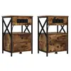 Image de Vidaxl cabinet de chevet avec tiroir 2 pcs chêne fumé 40 x 31 x 60 cm