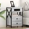 Image de Cabinet De Chevet Avec Tiroir 2 Pcs Gris Sonoma 40 X 31 X 60 Cm Vidaxl