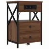 Image de Vidaxl cabinet de chevet chêne brun 40 x 31 x 60 cm bois d'ingénierie