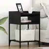 Image de Cabinet De Chevet Avec Étagère 2 Pcs Chêne Noir 40 X 40 X 61 Cm Vidaxl