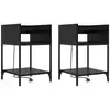 Image de Vidaxl cabinet de chevet avec étagère 2 pcs chêne noir 40 x 40 x 61 cm