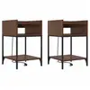 Image de Vidaxl cabinet de chevet avec étagère 2 pcs chêne brun 40 x 40 x 61 cm