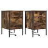 Image de Vidaxl cabinet de chevet avec tiroir 2 pcs chêne fumé 42 x 41 x 61 cm