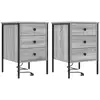Image de Vidaxl cabinet de chevet avec tiroir 2 pcs gris sonoma 42 x 41 x 61 cm
