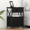 Image de Cabinet De Chevet Avec Tiroir 2 Pcs Chêne Noir 40 X 31 X 60 Cm Vidaxl