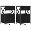 Image de Vidaxl cabinet de chevet avec tiroir 2 pcs chêne noir 40 x 31 x 60 cm