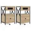 Image de Vidaxl cabinet de chevet 2 pcs chêne sonoma 40 x 31 x 60 cm