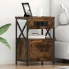 Image de vidaXL Cabinet de chevet Chêne fumé 40 x 31 x 60 cm Bois dingénierie 859494