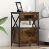 Image de Cabinet De Chevet Avec Tiroir 2 Pcs Chêne Fumé 40 X 31 X 60 Cm Vidaxl