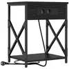 Image de Vidaxl cabinet de chevet chêne noir 41 x 31 x 51 cm bois d'ingénierie