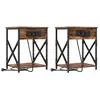 Image de Vidaxl cabinet de chevet 2 pcs chêne fumé 41 x 31 x 51 cm