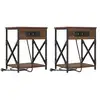 Image de Vidaxl cabinet de chevet 2 pcs chêne brun 41 x 31 x 51 cm