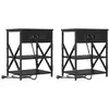 Image de Vidaxl cabinet de chevet avec étagère 2 pcs chêne noir 41 x 31 x 51 cm