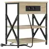 Image de Vidaxl cabinet de chevet avec étagère chêne sonoma 41 x 31 x 51 cm
