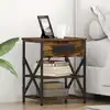 Image de Cabinet De Chevet Avec Étagère 2 Pcs Chêne Fumé 41 X 31 X 51 Cm Vidaxl