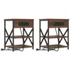 Image de Vidaxl cabinet de chevet avec étagère 2 pcs chêne brun 41 x 31 x 51 cm