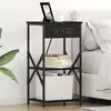 Image de Cabinet De Chevet Avec Étagère 2 Pcs Chêne Noir 41 X 31 X 76 Cm Vidaxl