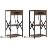 Image de Vidaxl cabinet de chevet avec étagère 2 pcs chêne brun 41 x 31 x 76 cm
