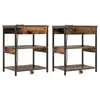 Image de Vidaxl cabinet de chevet 2 pcs chêne fumé 41 x 31 x 51 cm