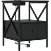 Image de Vidaxl cabinet de chevet avec tiroir chêne noir 41,5 x 40,5 x 55 cm