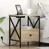 Image de Cabinet De Chevet Avec Tiroir Chêne Sonoma 41,5 X 40,5 X 55 Cm Vidaxl