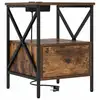 Image de Vidaxl cabinet de chevet avec tiroir chêne fumé 41,5 x 40,5 x 55 cm