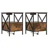 Image de Vidaxl cabinet de chevet 2 pcs chêne fumé 41,5 x 40,5 x 55 cm