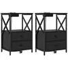 Image de Vidaxl cabinet de chevet avec tiroir 2 pcs chêne noir 40 x 31 x 60 cm