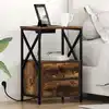 Image de Cabinet De Chevet Avec Tiroir 2 Pcs Chêne Fumé 40 X 31 X 60 Cm Vidaxl