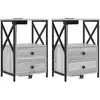 Image de Cabinet De Chevet 2 Pc Gris Sonoma 40 X 31 X 60 Cm Vidaxl
