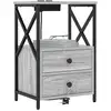Image de Vidaxl cabinet de chevet avec tiroir 2 pcs gris sonoma 40 x 31 x 60 cm