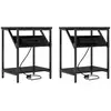 Image de Vidaxl cabinet de chevet 2 pcs chêne noir 38 x 30 x 48 cm