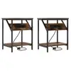 Image de Vidaxl cabinet de chevet 2 pcs chêne fumé 38 x 30 x 48 cm