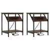Image de Vidaxl cabinet de chevet 2 pcs chêne brun 38 x 30 x 48 cm